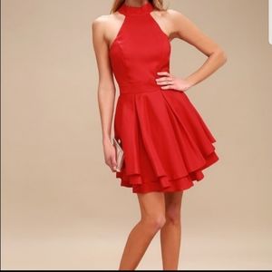 Lulu's Red Dress Rehearsal Skater Dress